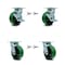 Service Caster 5 Inch Green Poly on Steel Caster Set with Roller Bearings 4 Swivel Lock 2 Brake SCC-30CS520-PUR-GB-TLB-BSL-2-BSL-2 - alternate 1